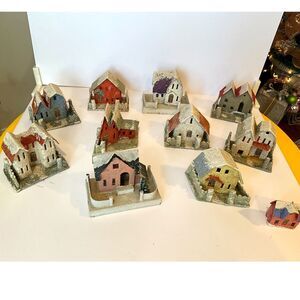 Instant Collection vintage Putz houses made in Japan; must see 11 houses in all